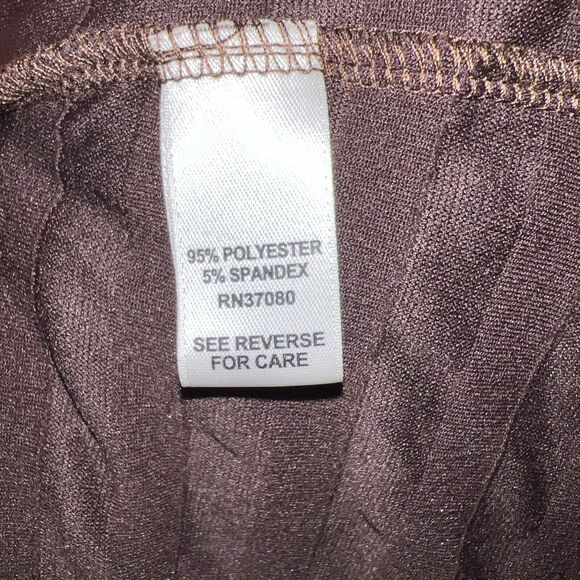 Cato Women Top 22/24W Short Sleeve Scoop Neck Stretch Brown Ruffle Tiered - Picture 6 of 11